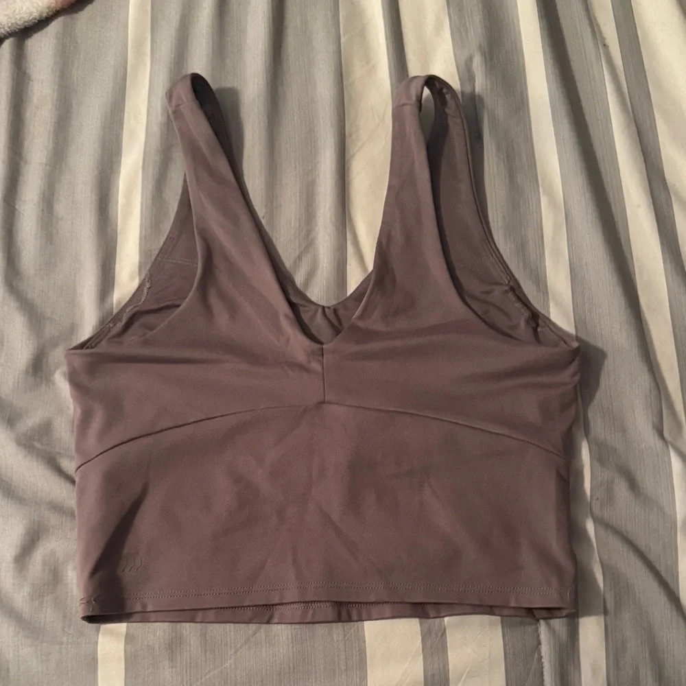 All in Motion Taupe V-Neck Crop Sports Bra - Picture 3 of 3